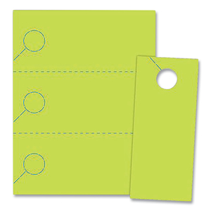 SMALL MICRO-PERFORATED DOOR HANGERS, 65 LB COVER WEIGHT, 8.5 X 11, GREEN, 3 HANGERS/SHEET, 334 SHEETS/PACK by Blanks USA