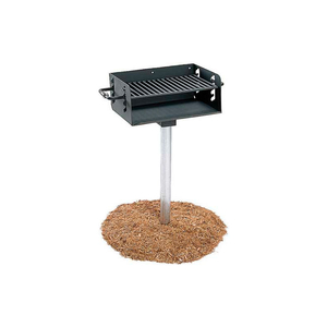 ADA ROTATING PEDESTAL OUTDOOR GRILL WITH 3-1/2" DIA. POST(300 SQ. IN. COOKING SURFACE) by UltraSite