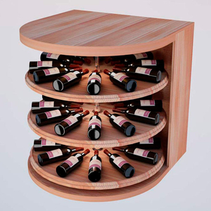 BULK STORAGE, ROTATING WINE BOTTLE CRADLE, 3-LEVEL 3 FT HIGH - LIGHT, ALL-HEART REDWOOD by Wine Cellar Innovations