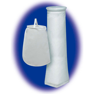 SEWN LIQUID BAG FILTER, POLYPROPYLENE FELT, 6"D. X 22"L, 10 MICRON, PLASTIC FLANGE - PKG 50 by AJR Filtration Inc