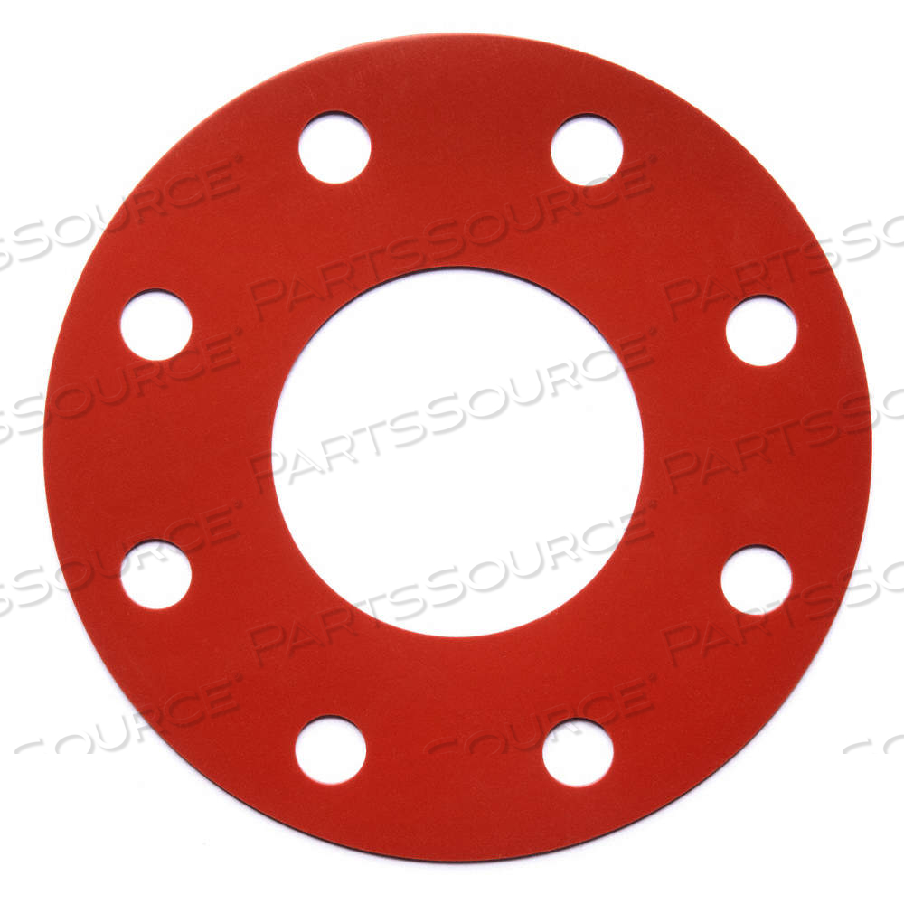 FULL FACE FLANGE GASKET, CLASS 300, SILICONE, FOR 4 IN PIPE, 1/16 IN THICK, 4 1/2 IN INSIDE DIA, RED by USA Sealing, Inc