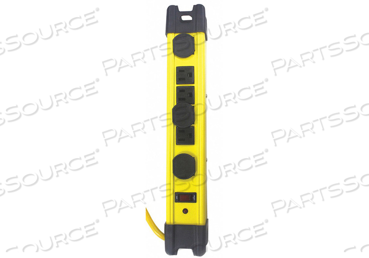 SURGE PROTECTOR OUTLET STRIP, TOTAL NUMBER OF OUTLETS 6, COLOR YELLOW, CORD LENGTH 15 FT, COMMUNICATION PORT NONE, RATED JOULES 1,050, APPLI by Power First