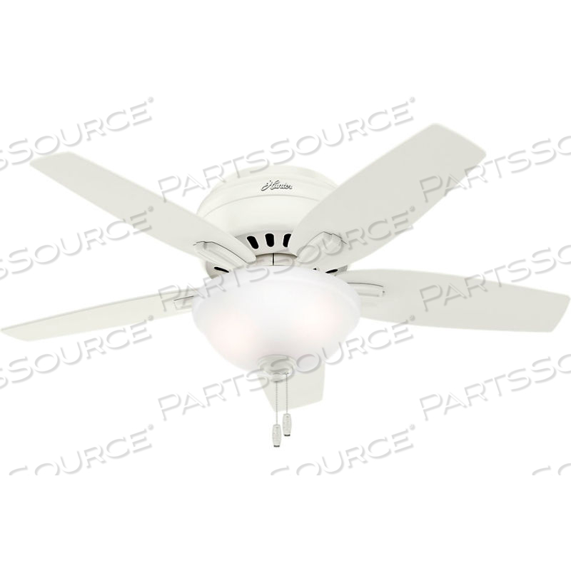 42" NEWSOME LOW PROFILE CEILING FAN WITH LIGHT - FRESH WHITE by Hunter Fan Co. / Casablanca Fand Co.