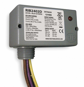 RELAY 24VAC/DC 208-277VAC 10A DPDT by RIB