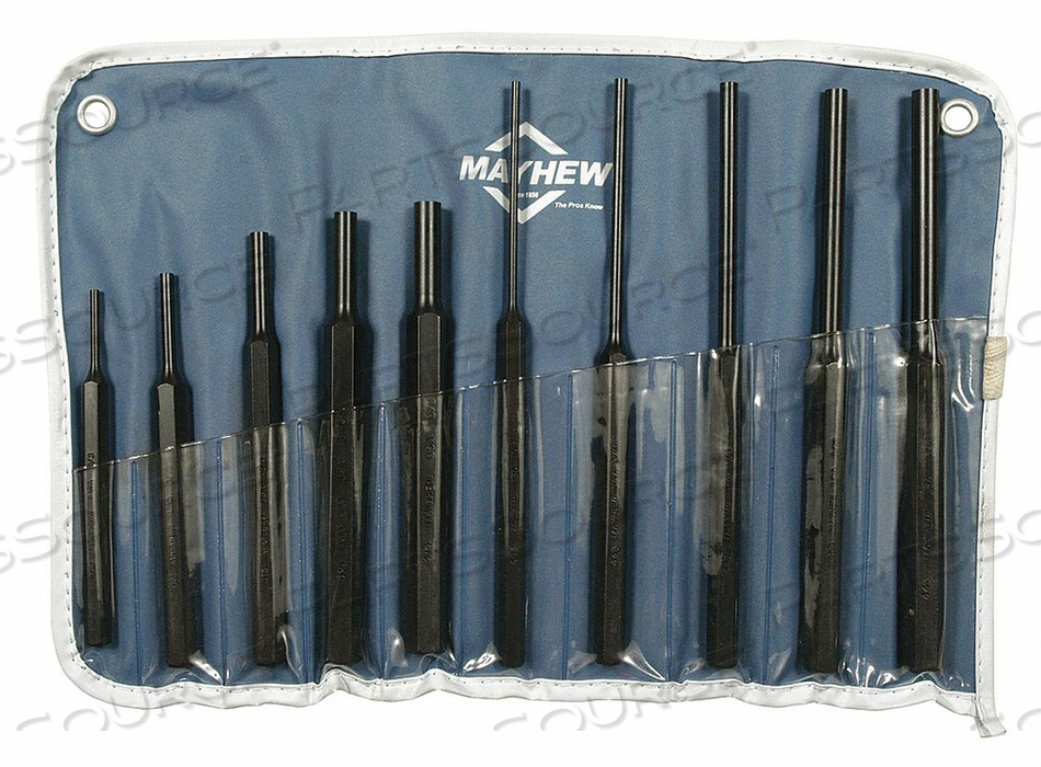 DRIVE PIN PUNCH SET 10 PIECES STEEL by Mayhew