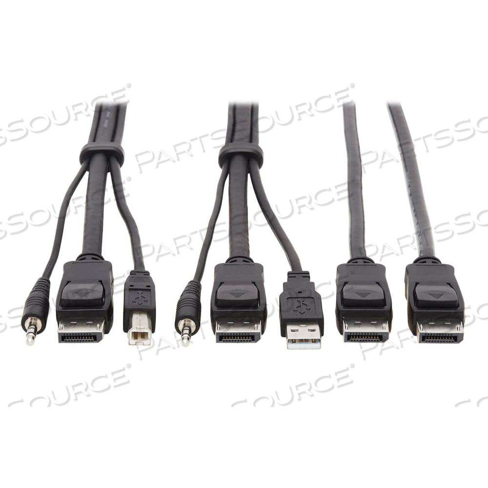 DUAL DISPLAYPORT KVM CABLE KIT 4K USB 3.5 MM AUDIO 3XM/3XM 10FT by Tripp Lite