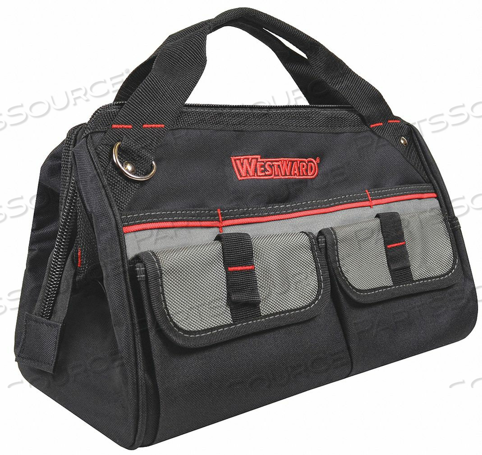 TOOL BAG, BAG STYLE WIDE-MOUTH TOOL BAG, MATERIAL POLYESTER, CLOSURE TYPE ZIPPER, NUMBER OF BAGS 1, OVERALL HEIGHT 9 1/4 IN, OVERALL DEPTH 7 by Westward TOOL BAG, BAG STYLE WIDE-MOUTH TOOL BAG, MATERIAL POLYESTER, CLOSURE TYPE ZIPPER, NUMBER OF BAGS 1, OVERALL HEIGHT 9 1/4 IN, OVERALL DEPTH 7 by Westward