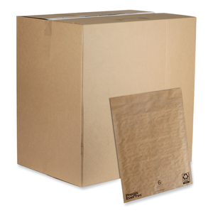 EVERTEC CURBSIDE RECYCLABLE PADDED MAILER, #6, KRAFT PAPER, SELF-ADHESIVE CLOSURE, 14 X 18, BROWN, 50/CARTON by Pregis