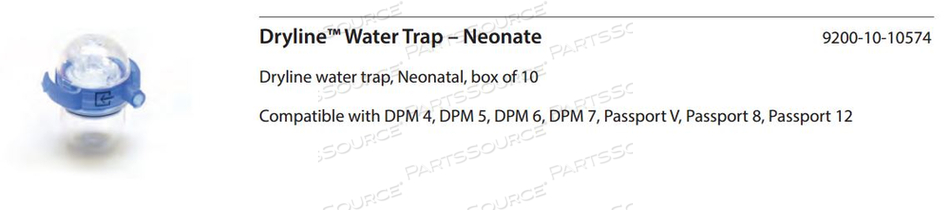 WATER TRAP, DRYLINE™, NEONATAL PATIENT SIZE, DISPOSABLE, FOR USE WITH: FOR PASSPORT SERIES (3 SLOT) MULTI - GAS MODULE by Mindray North America