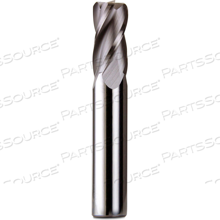 3/4" DIA., 3/4" SHANK, 1-1/2" LOC, 4" OAL, 4 FLUTE SOLID CARBIDE SINGLE END MILL, UNCOATED 