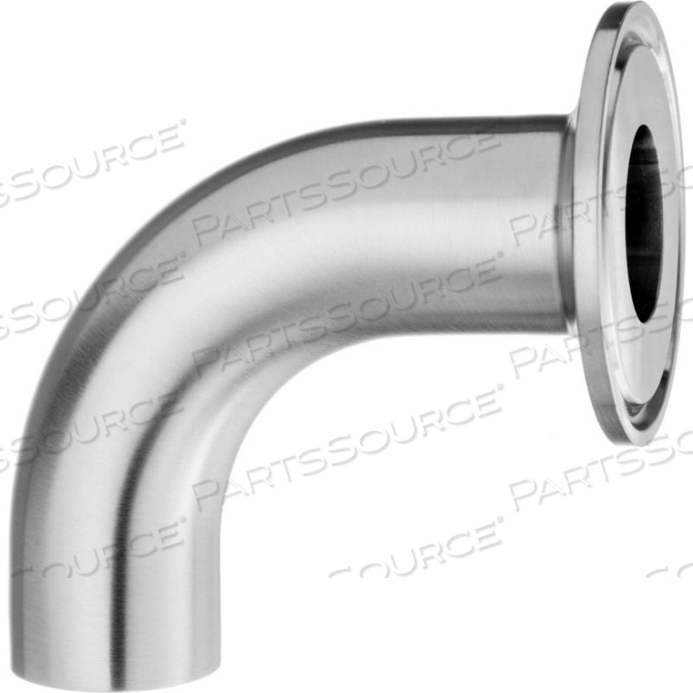 304 STAINLESS STEEL 90 DEGREE ELBOW ADAPTERS, QUICK CLAMP TO BUTT WELD TUBE - FOR 1-1/2" TUBE OD 