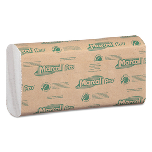 100% RECYCLED FOLDED PAPER TOWELS, C-FOLD, 12.88 X 10.13, WHITE, 150/PACK, 16 PACKS/CARTON by Marcal 100% RECYCLED FOLDED PAPER TOWELS, C-FOLD, 12.88 X 10.13, WHITE, 150/PACK, 16 PACKS/CARTON by Marcal