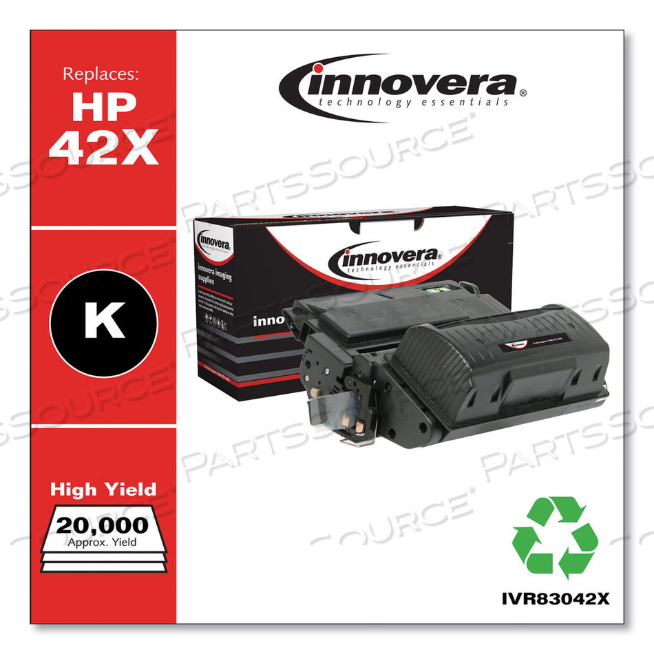 REMANUFACTURED BLACK HIGH-YIELD TONER, REPLACEMENT FOR 42X (Q5942X), 20,000 PAGE-YIELD by Innovera REMANUFACTURED BLACK HIGH-YIELD TONER, REPLACEMENT FOR 42X (Q5942X), 20,000 PAGE-YIELD by Innovera