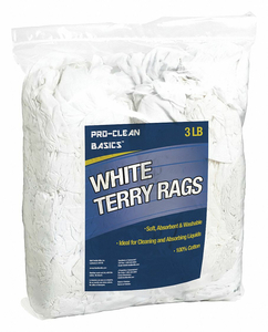 WHITE TERRY CLOTH REMNANTS 3 LB BAG by Proclean Basics