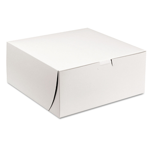 WHITE ONE-PIECE NON-WINDOW BAKERY BOXES, 9 X 9 X 4, WHITE, PAPER, 200/CARTON by SCT WHITE ONE-PIECE NON-WINDOW BAKERY BOXES, 9 X 9 X 4, WHITE, PAPER, 200/CARTON by SCT