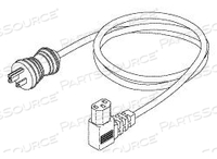 POWER CORD, 25 FT, 13 A, 125 V, 16 AWG, NEMA 5-15P TO IEC 320-C13 RIGHT ANGLE, HOSPITAL GRADE 