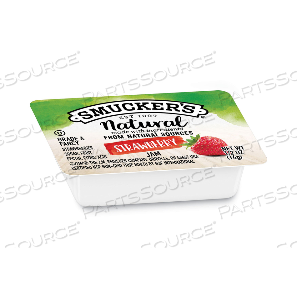 SMUCKERS 1/2 OUNCE NATURAL JAM, 0.5 OZ CONTAINER, STRAWBERRY by Smucker's SMUCKERS 1/2 OUNCE NATURAL JAM, 0.5 OZ CONTAINER, STRAWBERRY by Smucker's