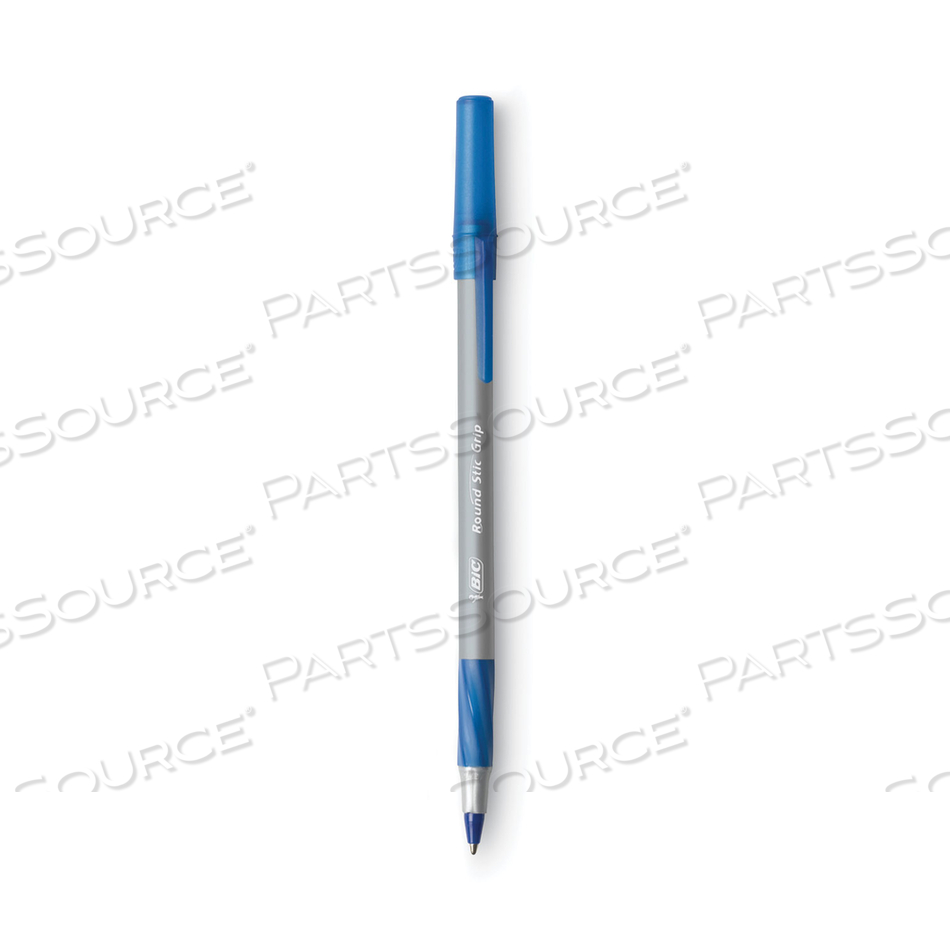 ROUND STIC GRIP XTRA COMFORT BALLPOINT PEN VALUE PACK, EASY-GLIDE, STICK, MEDIUM 1.2 MM, BLUE INK, GRAY/BLUE BARREL by BIC
