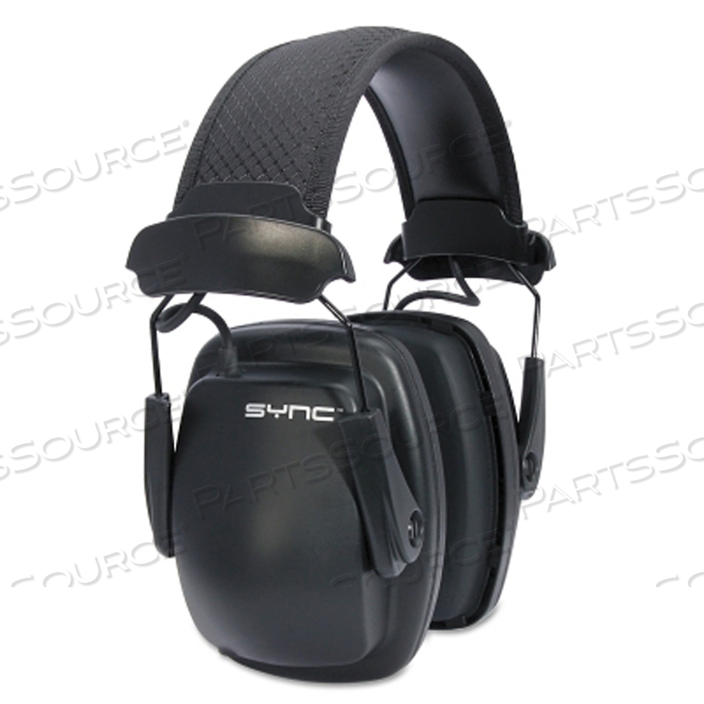 SYNC STEREO EARMUFF, 25 DB NRR, BLACK, OVER THE HEAD by Howard Leight