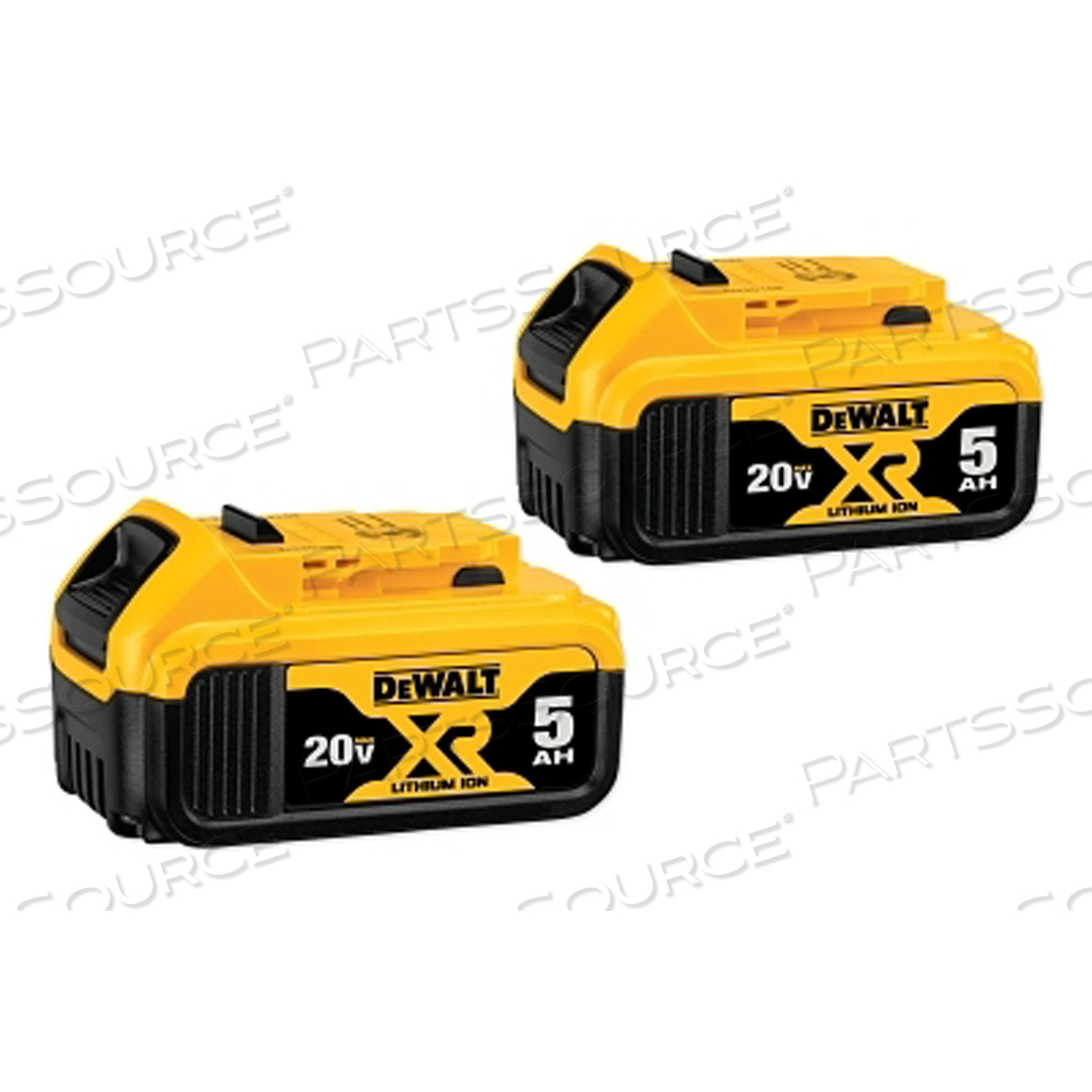 BATTERY PACK, LITHIUM ION, 20V, 5.0AH, 2/PK. by Black & Decker (STANLEY)