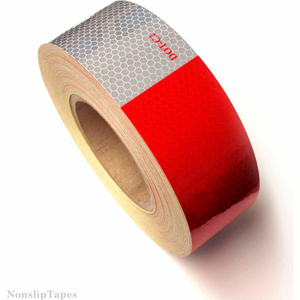 DOT C2 APPROVED CONSPICUITY REFLECTIVE TAPE, 6" RED/6" WHITE, 2" X 150', 1 ROLL by Heskins LLC