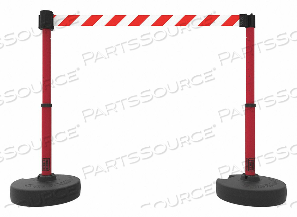 PLUS BARRIER SET X2 RD/WHT DIAGNL STRIPE by Banner Stakes PLUS BARRIER SET X2 RD/WHT DIAGNL STRIPE by Banner Stakes