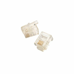 MODULAR PLUG 6P4C - ROUND CABLE, CLEAR, 50 UIN GOLD, 50/PK by Eclipse Enterprises, Inc. MODULAR PLUG 6P4C - ROUND CABLE, CLEAR, 50 UIN GOLD, 50/PK by Eclipse Enterprises, Inc.