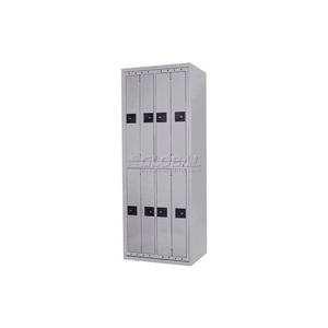 8 DOOR HANGING GARMENT LOCKER W/CAM LOCK, 30-19/32"WX21-7/16"WX80-13/16"H,GRAY,ASSEMBLED by Penco Products