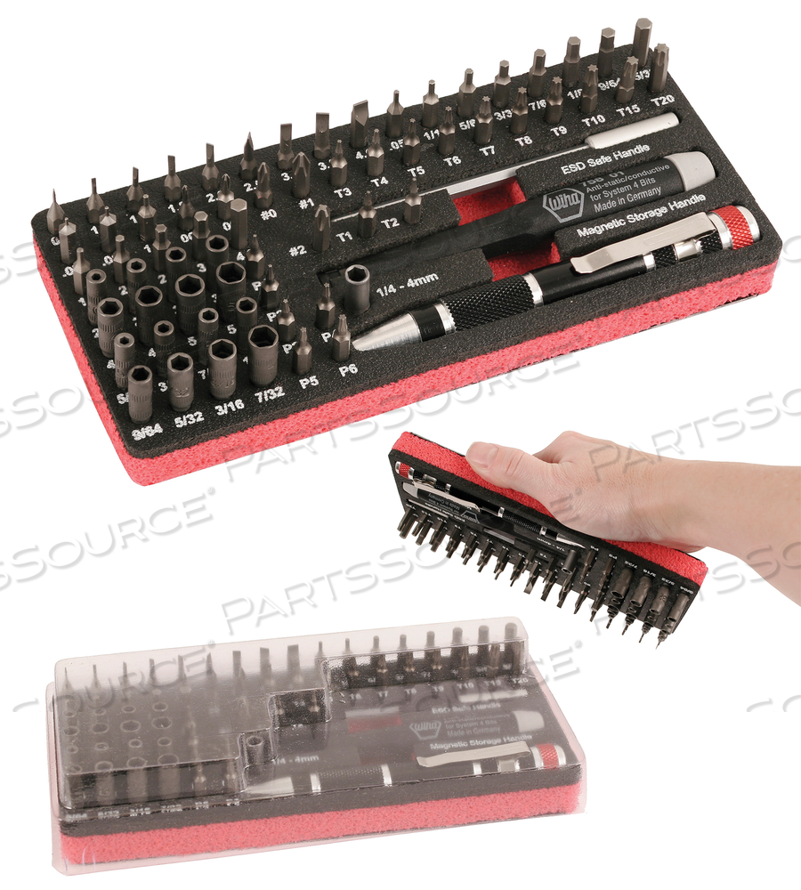 68 PIECE SYSTEM 4 ESD SAFE MASTER TECHNICIAN'S RATCHET AND MICROBITS SET by Wiha Tools 68 PIECE SYSTEM 4 ESD SAFE MASTER TECHNICIAN'S RATCHET AND MICROBITS SET by Wiha Tools