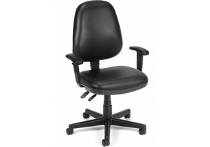 TASK CHAIR BLACK ADJ ARMS BACK 19-1/2 H by OFM Inc