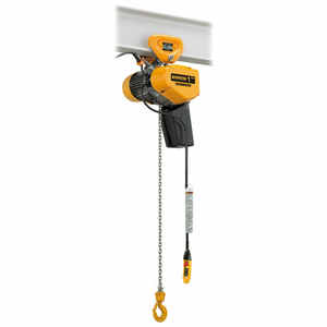 SEQ 1/2 TON CAP. DUAL SPEED ELECTRIC CHAIN HOIST, PUSH TROLLEY, 15' LIFT, 25/4.2 FPM 115V by Harrington