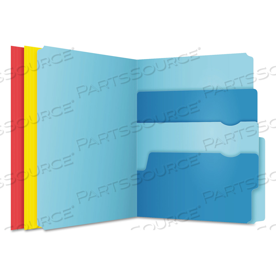 DIVIDE IT UP FILE FOLDER, 1/2-CUT TABS: ASSORTED, LETTER SIZE, 0.75" EXPANSION, ASSORTED COLORS by Esselte Pendaflex Corp. DIVIDE IT UP FILE FOLDER, 1/2-CUT TABS: ASSORTED, LETTER SIZE, 0.75" EXPANSION, ASSORTED COLORS by Esselte Pendaflex Corp.
