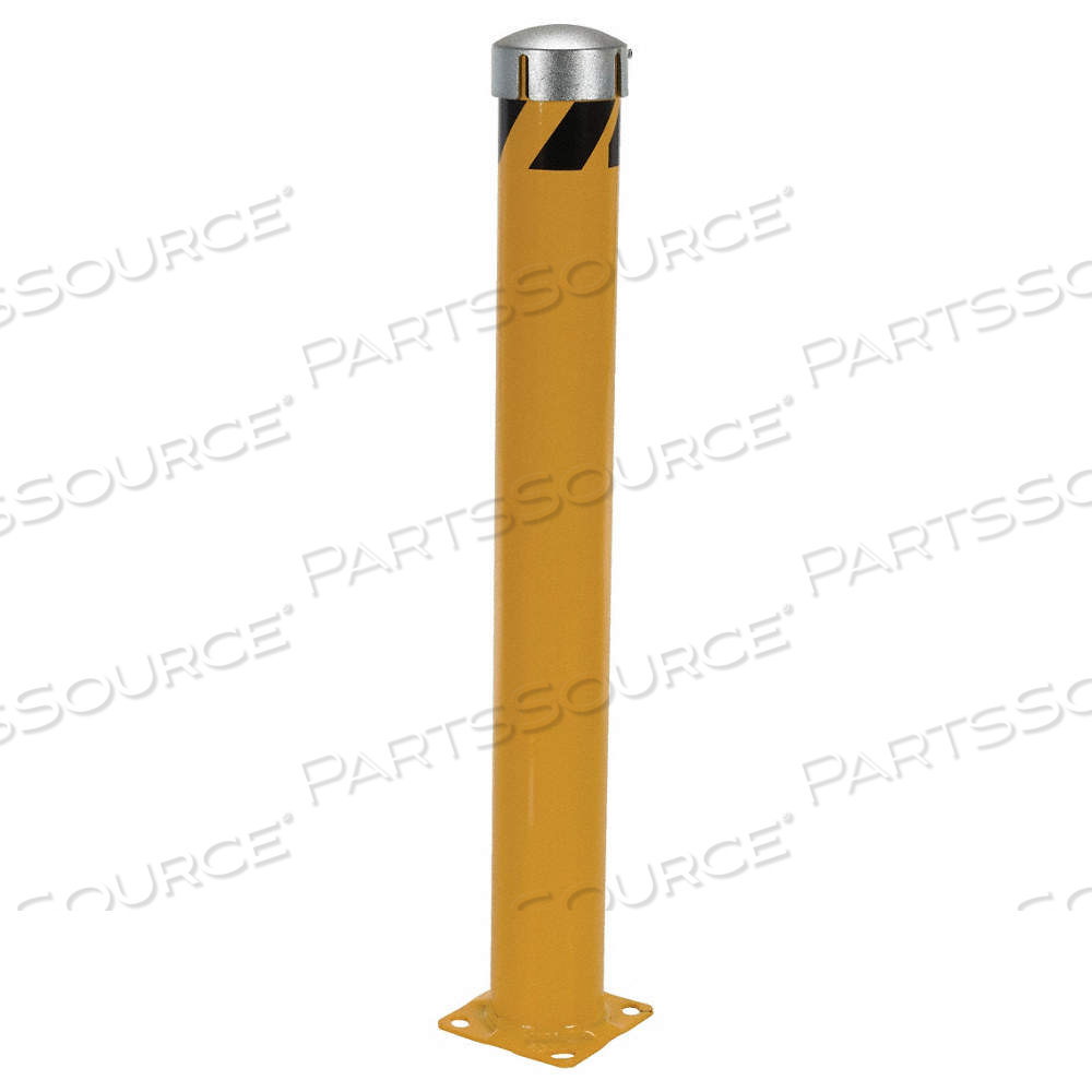 BOLLARD, BOLT-ON, 48 IN INSTALL HT, 5 1/2 IN DIA, CARBON STEEL, YELLOW by Approved Vendor