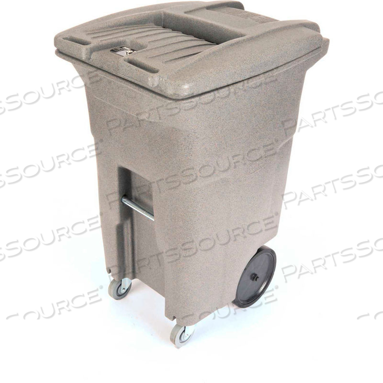 2-WHEEL SECURE DOCUMENT/E-WASTE CART W/CASTERS, 64 GALLON GRAYSTONE 