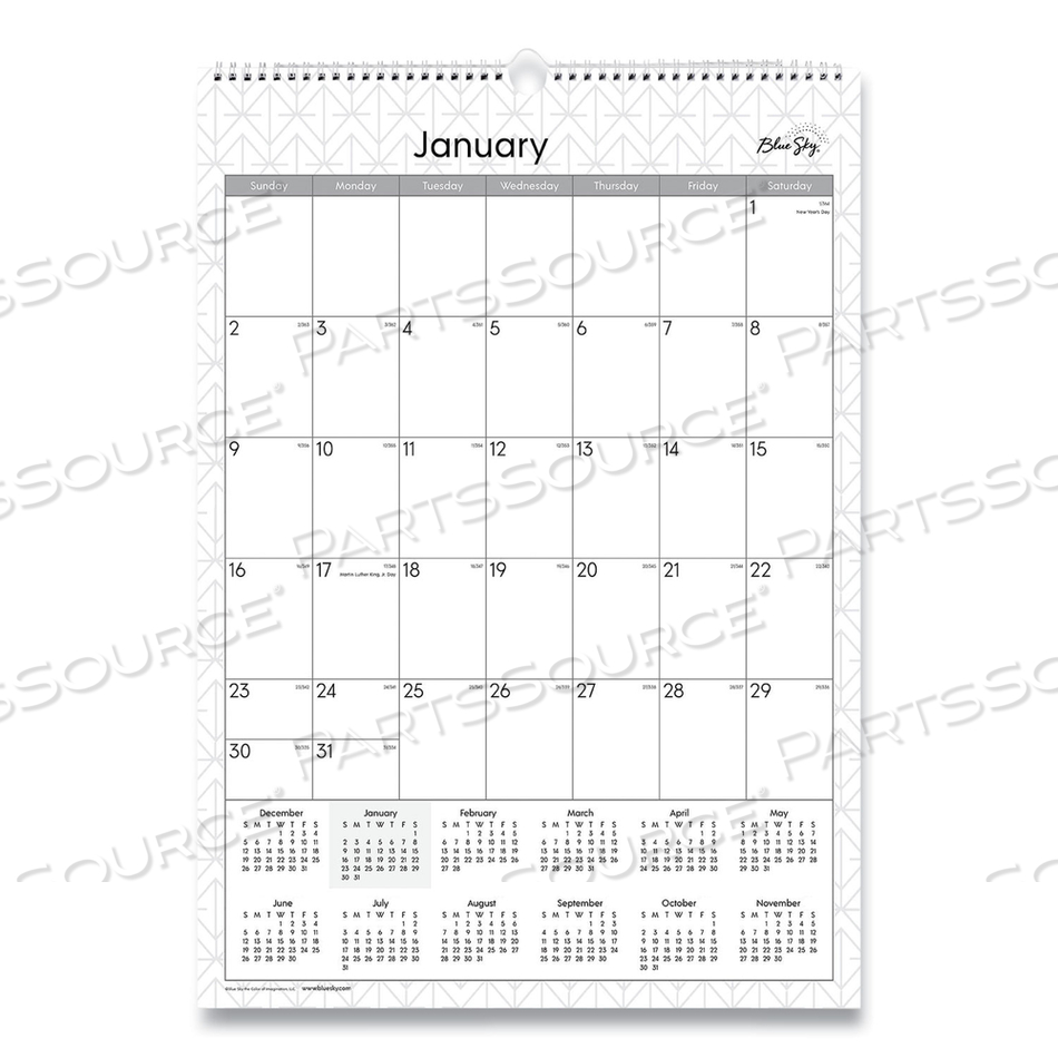 ENTERPRISE WALL CALENDAR, ENTERPRISE GEOMETRIC ARTWORK, 12 X 17, WHITE/GRAY SHEETS, 12-MONTH (JAN TO DEC): 2023 by Blue Sky