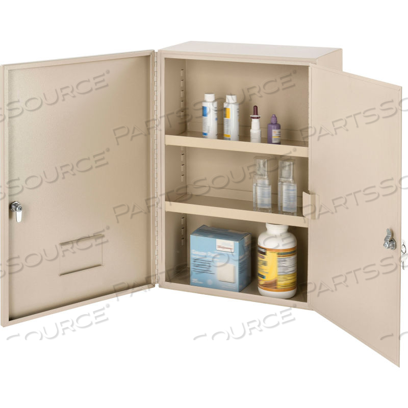 MEDIUM NARCOTICS CABINET, DOUBLE DOOR/DOUBLE LOCK, 16"W X 8"D X 24"H, BEIGE by Approved Vendor