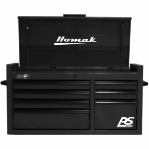 RS PRO SERIES 40-1/2"W X 23-1/2"D X 21-3/8"H 7 DRAWER BLACK TOOL CHEST by Homak Manufacturing RS PRO SERIES 40-1/2"W X 23-1/2"D X 21-3/8"H 7 DRAWER BLACK TOOL CHEST by Homak Manufacturing