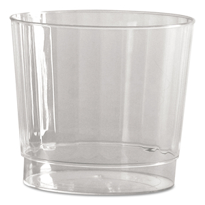 CLASSIC CRYSTAL PLASTIC TUMBLERS, 9 OZ, CLEAR, FLUTED, ROCKS SQUAT, 20/PACK, 12 PACKS/CARTON by WNA