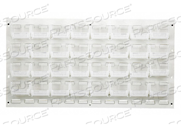 LOUVERED PANEL 19 H 32 BINS CLEAR by Quantum Storage Systems LOUVERED PANEL 19 H 32 BINS CLEAR by Quantum Storage Systems