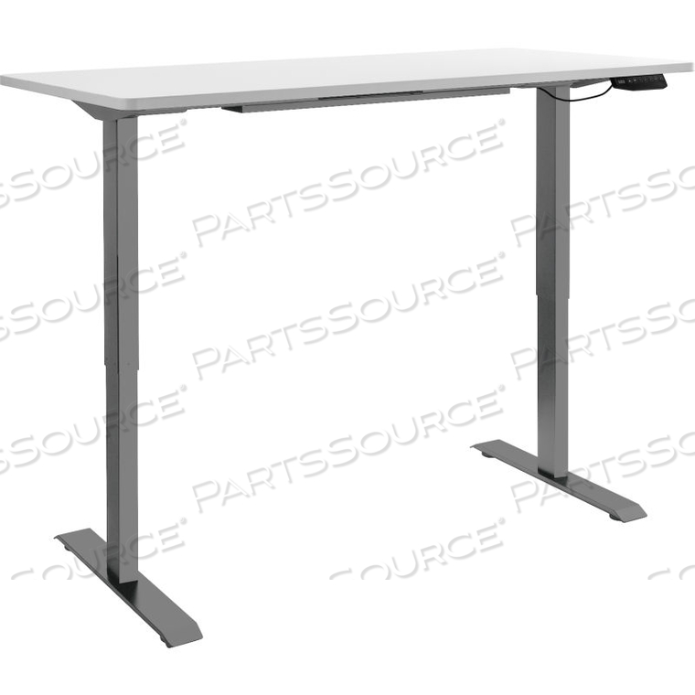 INTERION ELECTRIC HEIGHT ADJUSTABLE STANDING DESK, 48"W X 30"D, WHITE W/ GRAY BASE 