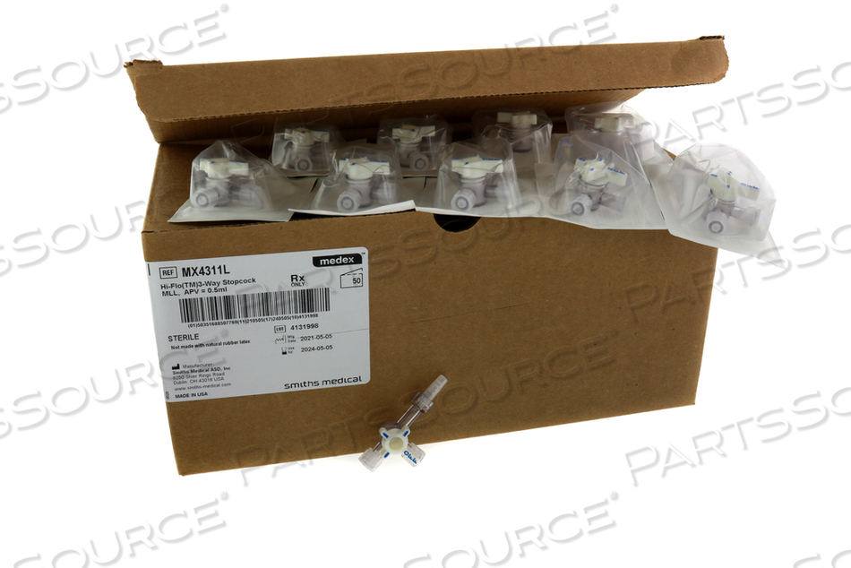 HI-FLO(TM)3-WAY STOPCOCK MLL, APV = 0.5ML 50/CA by Smiths Medical HI-FLO(TM)3-WAY STOPCOCK MLL, APV = 0.5ML 50/CA by Smiths Medical