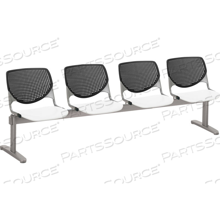 BEAM SEATING GUEST CHAIRS - 4 SEATER - BLACK/WHITE by KFI BEAM SEATING GUEST CHAIRS - 4 SEATER - BLACK/WHITE by KFI