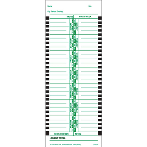 THERMAL PRINT TIME CARD by Lathem Time