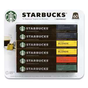 PODS VARIETY PACK, BLONDE ESPRESSO/COLOMBIA/ESPRESSO/PIKES PLACE, 60 PODS/PACK by Starbucks