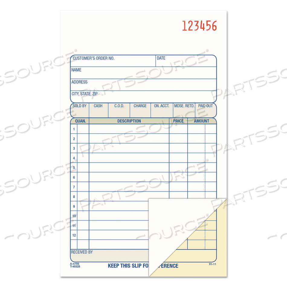 2-PART SALES BOOK, 12 LINES, TWO-PART CARBON, 6.69 X 4.19, 50 FORMS TOTAL by Adams 2-PART SALES BOOK, 12 LINES, TWO-PART CARBON, 6.69 X 4.19, 50 FORMS TOTAL by Adams