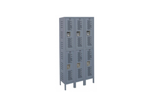 WRDRB LOCKR VENT 3 WIDE 2 TIER GRAY by Hallowell