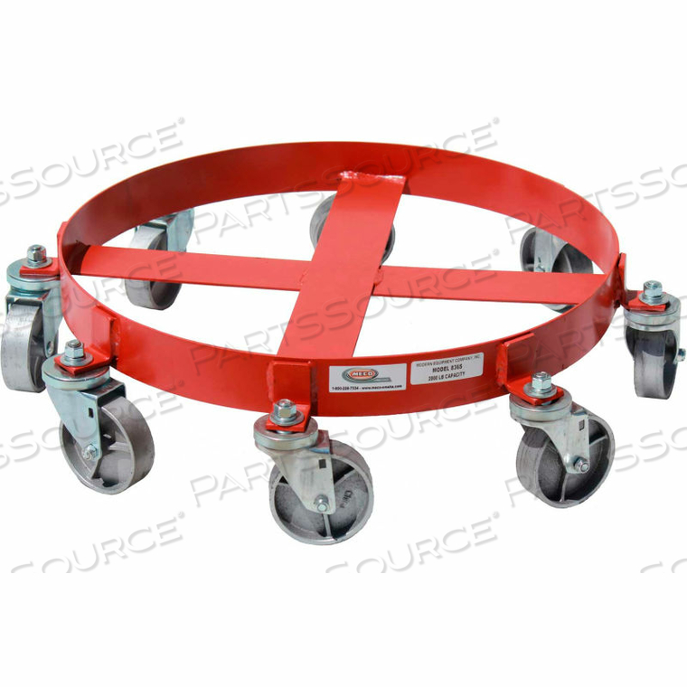 55 GALLON 8-WHEEL DRUM DOLLY STEEL CASTERS by Modern Equipment (Meco) 55 GALLON 8-WHEEL DRUM DOLLY STEEL CASTERS by Modern Equipment (Meco)