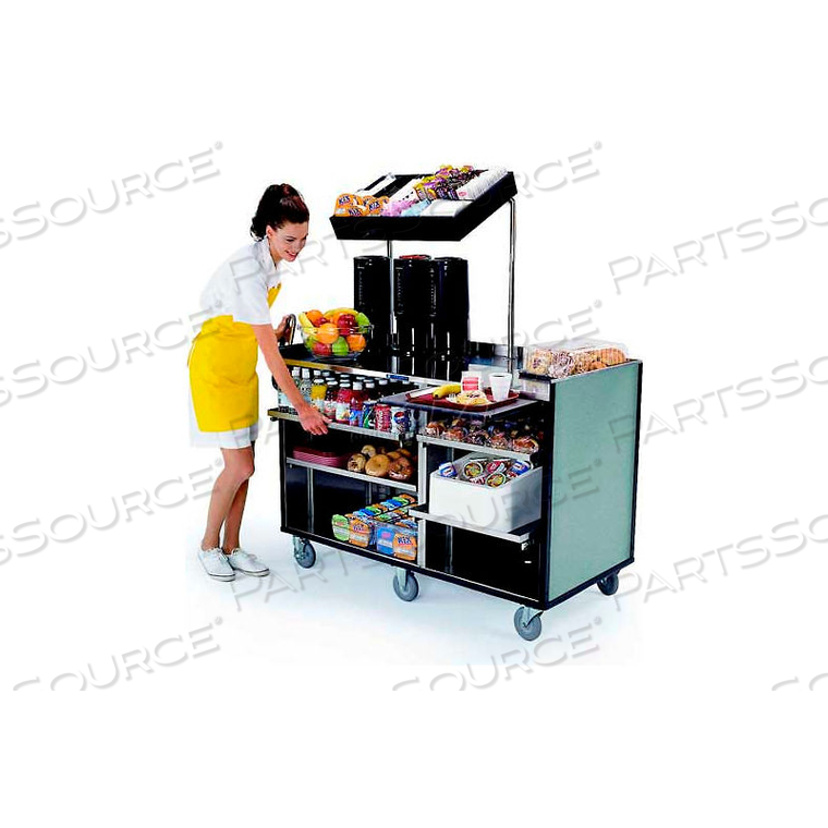 MOBILE MART CART, GRAY LAMINATE, STAINLESS STEEL, 27-1/2"W X 60"L X 70"H 