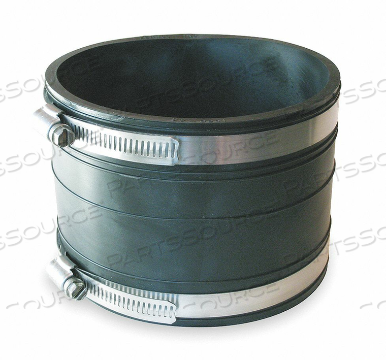 FLEXIBLE COUPLING, PVC, FOR 4 IN PIPE, 4 IN OVERALL LG, 2 CLAMPS INCLUDED by Fernco FLEXIBLE COUPLING, PVC, FOR 4 IN PIPE, 4 IN OVERALL LG, 2 CLAMPS INCLUDED by Fernco