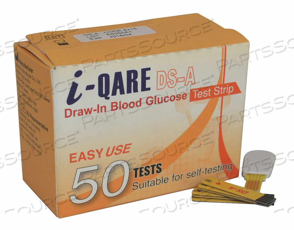 GLUCOSE TEST STRIP BLOOD SAMPLE PK50 by Medsource GLUCOSE TEST STRIP BLOOD SAMPLE PK50 by Medsource